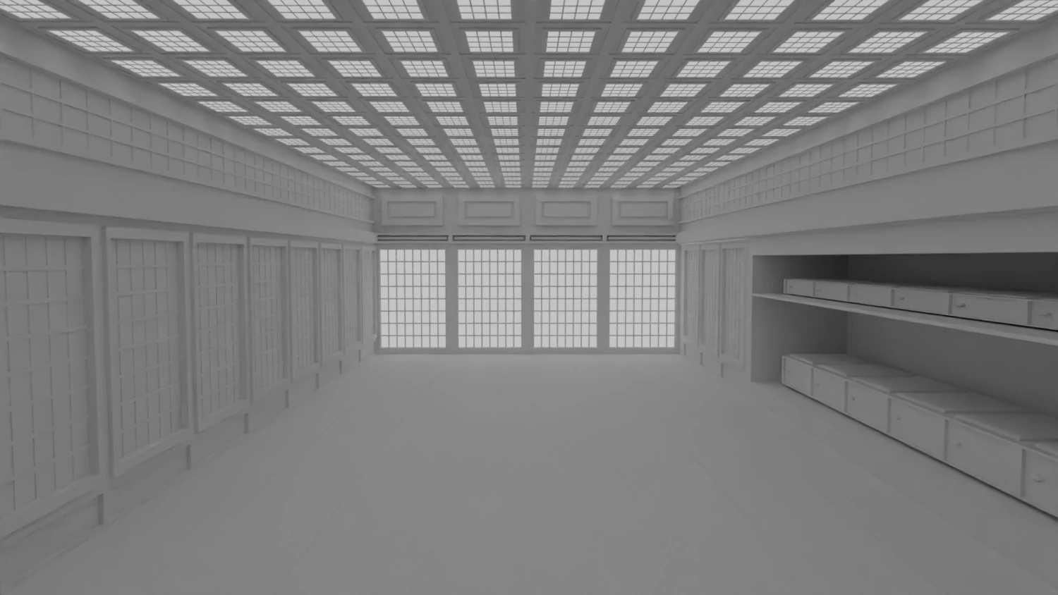Japanese training dojo no material 3D Model .c4d .max .obj .3ds .fbx .stl .blend 