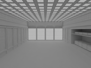Japanese training dojo no material 3D Model