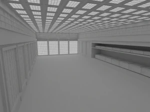 Japanese training dojo no material 3D Model