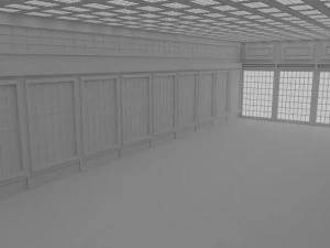 Japanese training dojo no material 3D Model
