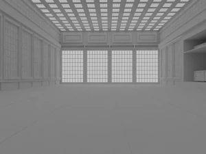 Japanese training dojo no material 3D Model