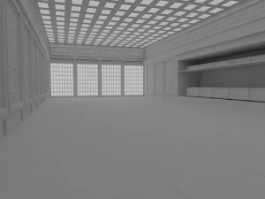 Japanese training dojo no material 3D Model