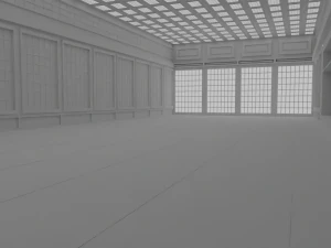 Japanese training dojo no material 3D Model