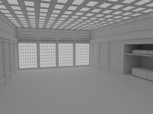 Japanese training dojo no material 3D 모델
