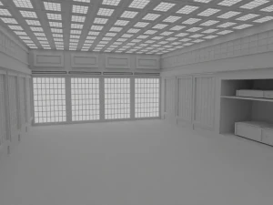 Japanese training dojo no material 3D Model