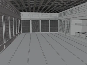 Japanese training dojo no material 3D Model