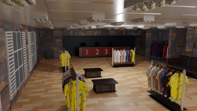 Clothing Store Interior 3D Модель .c4d .max .obj .3ds .fbx .stl .blend 