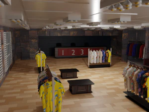Interno del negozio di abbigliamento Modello 3D