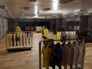 Interior de la tienda de ropa Modelo 3D