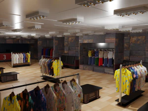 Interior de la tienda de ropa Modelo 3D