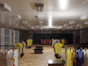 Interior de la tienda de ropa Modelo 3D