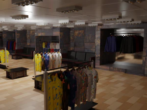 Interior de la tienda de ropa Modelo 3D