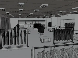 Interior de la tienda de ropa Modelo 3D