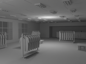 Clothing Store Interior No Material 3D Model