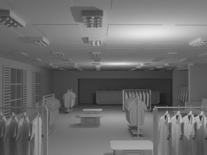 Clothing Store Interior No Material 3D Model