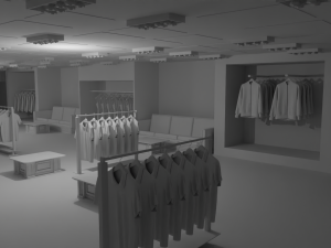 Clothing Store Interior No Material 3D Model
