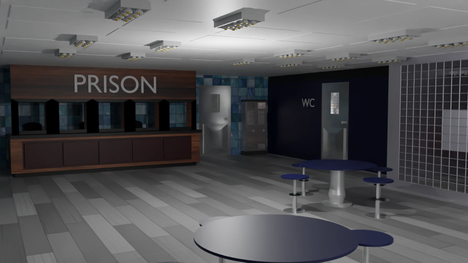 Prison Interior 3D Model .c4d .max .obj .3ds .fbx .stl .blend