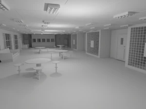 Interno della prigione senza materiale Modello 3D