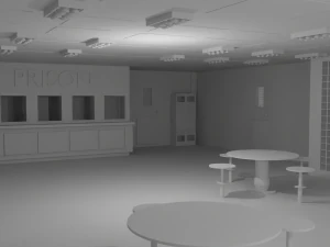Prison Interior No Material 3D Model