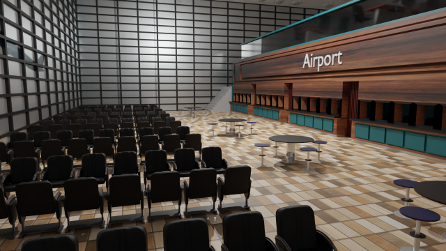 Airport Departures Lounge 3D मॉडल .c4d .max .obj .3ds .fbx .stl .blend
