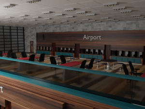 Airport Departures Lounge 3D मॉडल