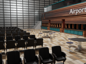 Airport Departures Lounge 3D मॉडल