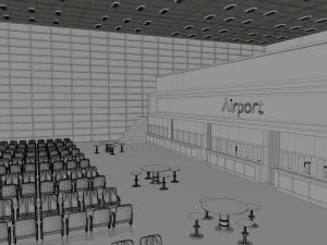 Airport Departures Lounge 3D मॉडल