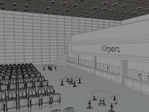 Airport Departures Lounge 3D Model