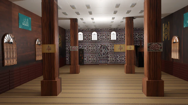 Int&eacute;rieur de la mosqu&eacute;e Modèle 3D .c4d .max .obj .3ds .fbx .stl .blend 