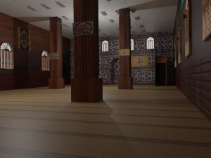 Int&eacute;rieur de la mosqu&eacute;e Modèle 3D