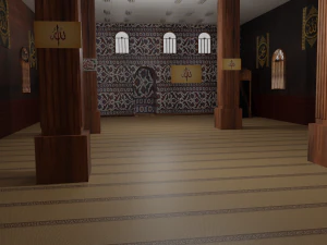 Int&eacute;rieur de la mosqu&eacute;e Modèle 3D