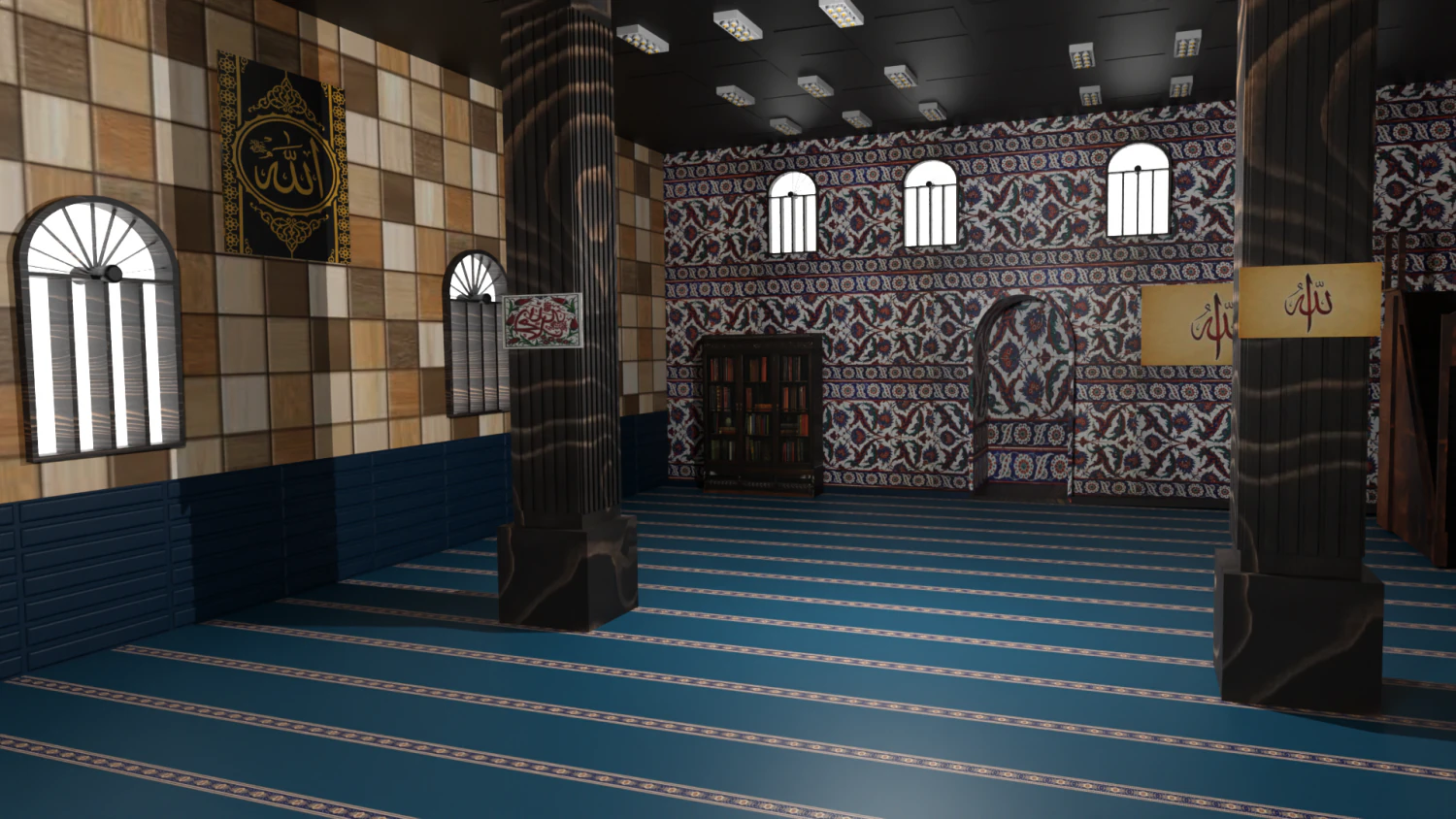 Mosque Interior 3D Model .c4d .max .obj .3ds .fbx .stl .blend 