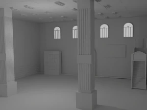 Mosque Interior No Material 3D Model