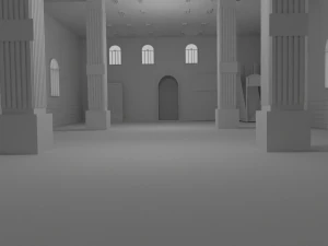 Mosque Interior No Material 3D Model