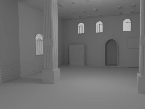 Mosque Interior No Material 3D Model