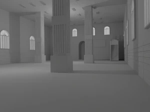 Mosque Interior No Material 3D Model