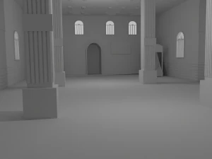 Mosque Interior No Material 3D Model