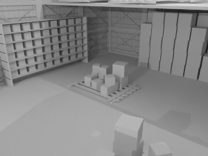Warehouse Interior No Material 3D Model