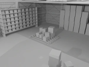 Warehouse Interior No Material 3D Model