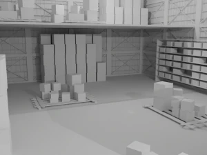 Warehouse Interior No Material 3D Model