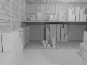 Warehouse Interior No Material 3D Model
