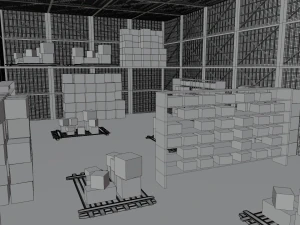 Warehouse Interior No Material 3D Model