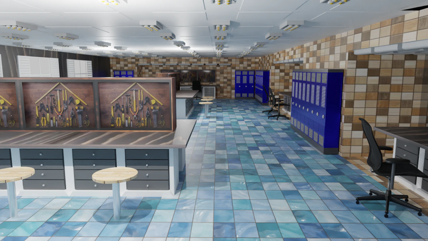Workshop Interior 3D Model .c4d .max .obj .3ds .fbx .stl .blend 