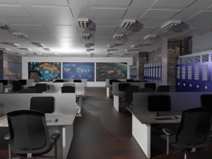 Mission Control Center Modelo 3D