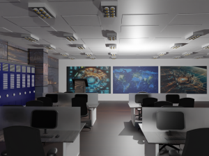 Mission Control Center Modelo 3D