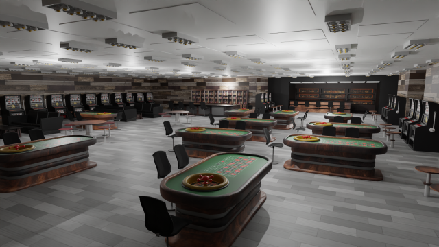 Casino Interior 3D Модель .c4d .max .obj .3ds .fbx .stl .blend 