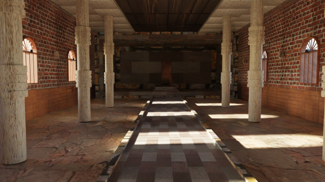 Kings Hall Interior 3D Model .c4d .max .obj .3ds .fbx .stl .blend 