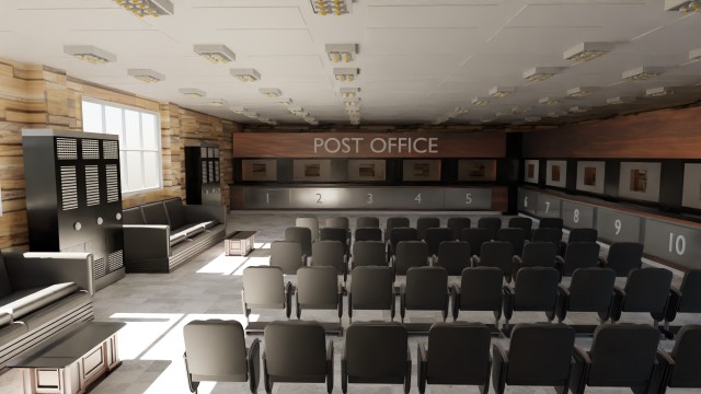 Post Office 3D Модель .c4d .max .obj .3ds .fbx .stl .blend 
