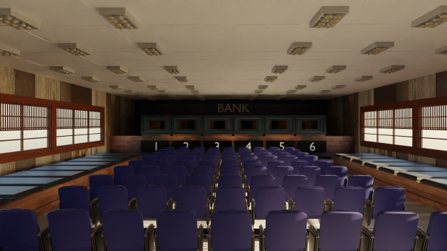Bank Interior 3D Model .c4d .max .obj .3ds .fbx .stl .blend 