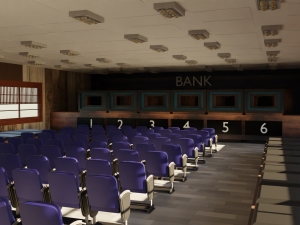 Bank Interior 3D Model